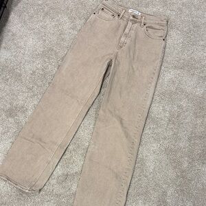 Abercrombie & Fitch Tan High-Rise Jeans